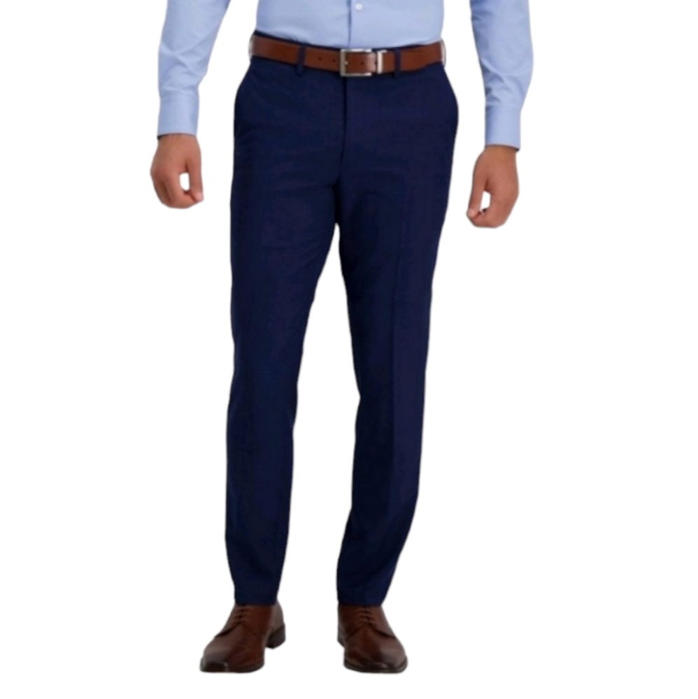 Haggard H26 Men Premium Stretch Slim Fit Dress Pants Size38W X 30L Blue